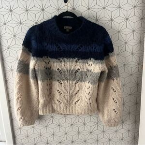 Point Sur Pointelle Ombré Open Knit Sweater